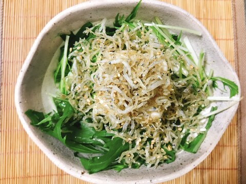 古くなったシラス活用！水菜と豆腐のシラスサラダ